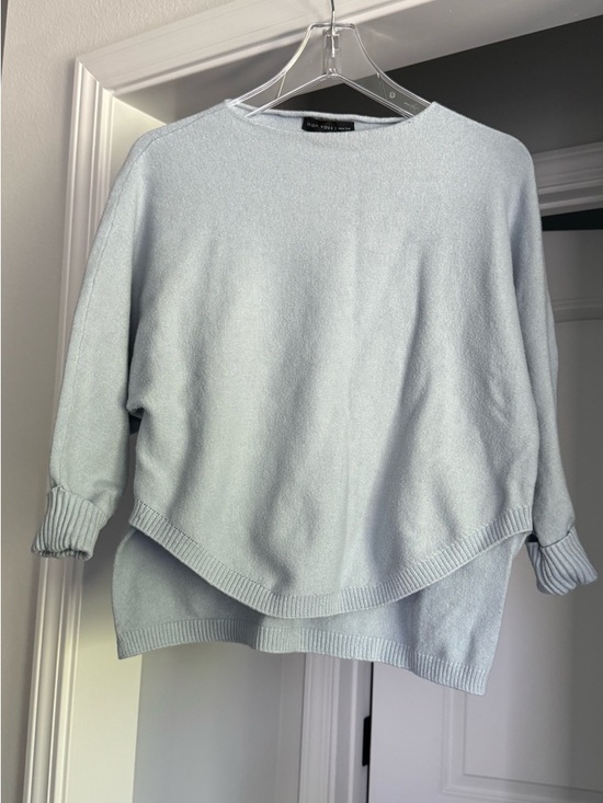 Joan Vass Sweaters - Cozy Light Blue Crewneck Women's Sweater